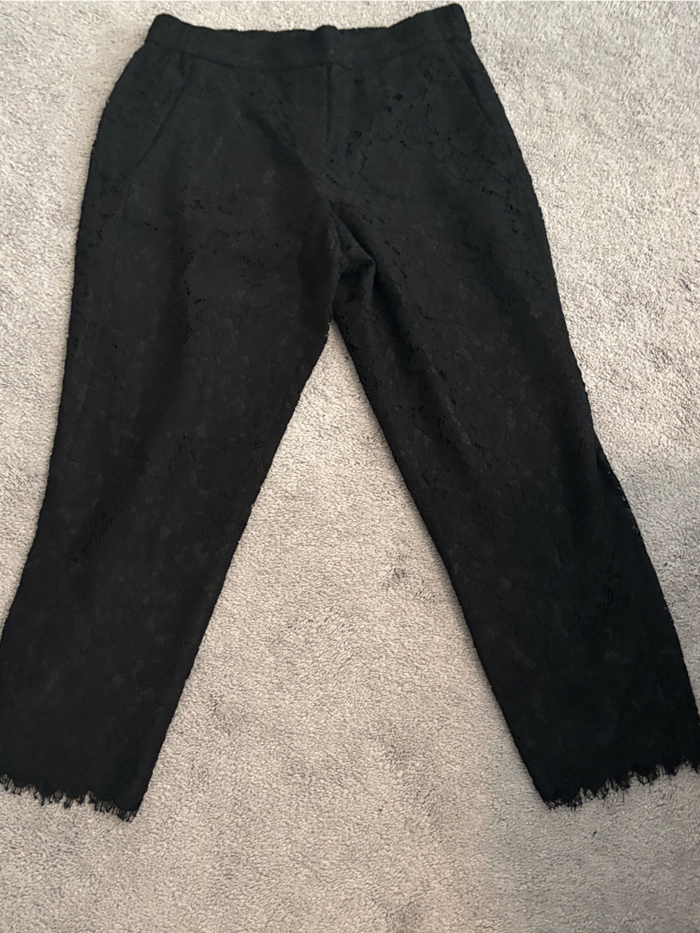 Black Lace Cropped Women's pants